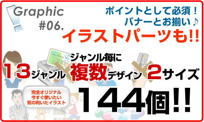 �|�C���g�Ƃ��ĕK�{�I�o�i�[�Ƃ������B�C���X�g�p�[�c��13�W�������A2�T�C�Y144��